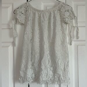 Boutique Brand Elegant White Lace Off-Shoulder Top